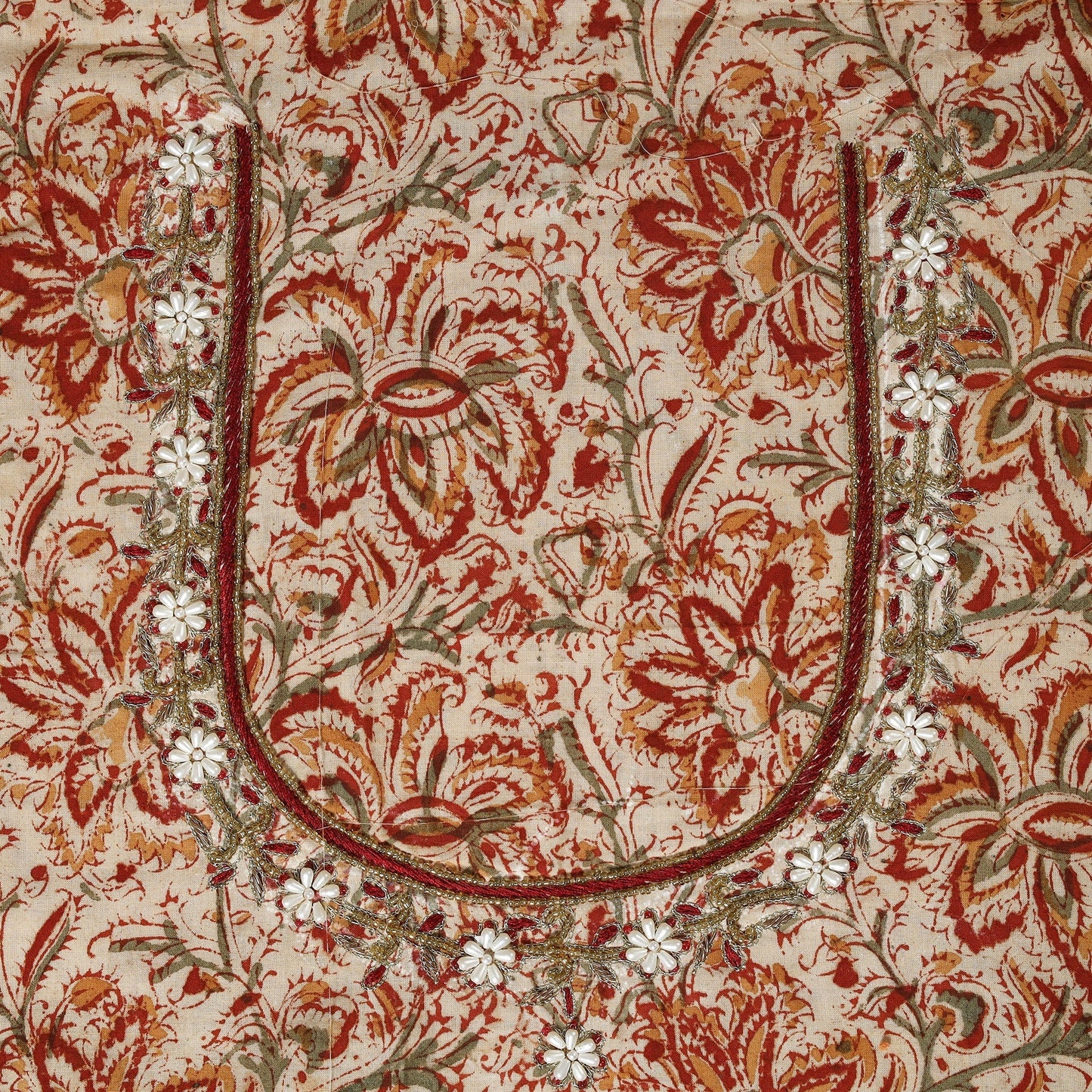 Multicolor - multicolour - kalamkari hand embroidery cotton