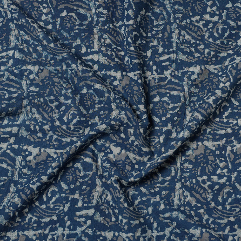 Blue Akola Block Printed Cotton Precut Fabric