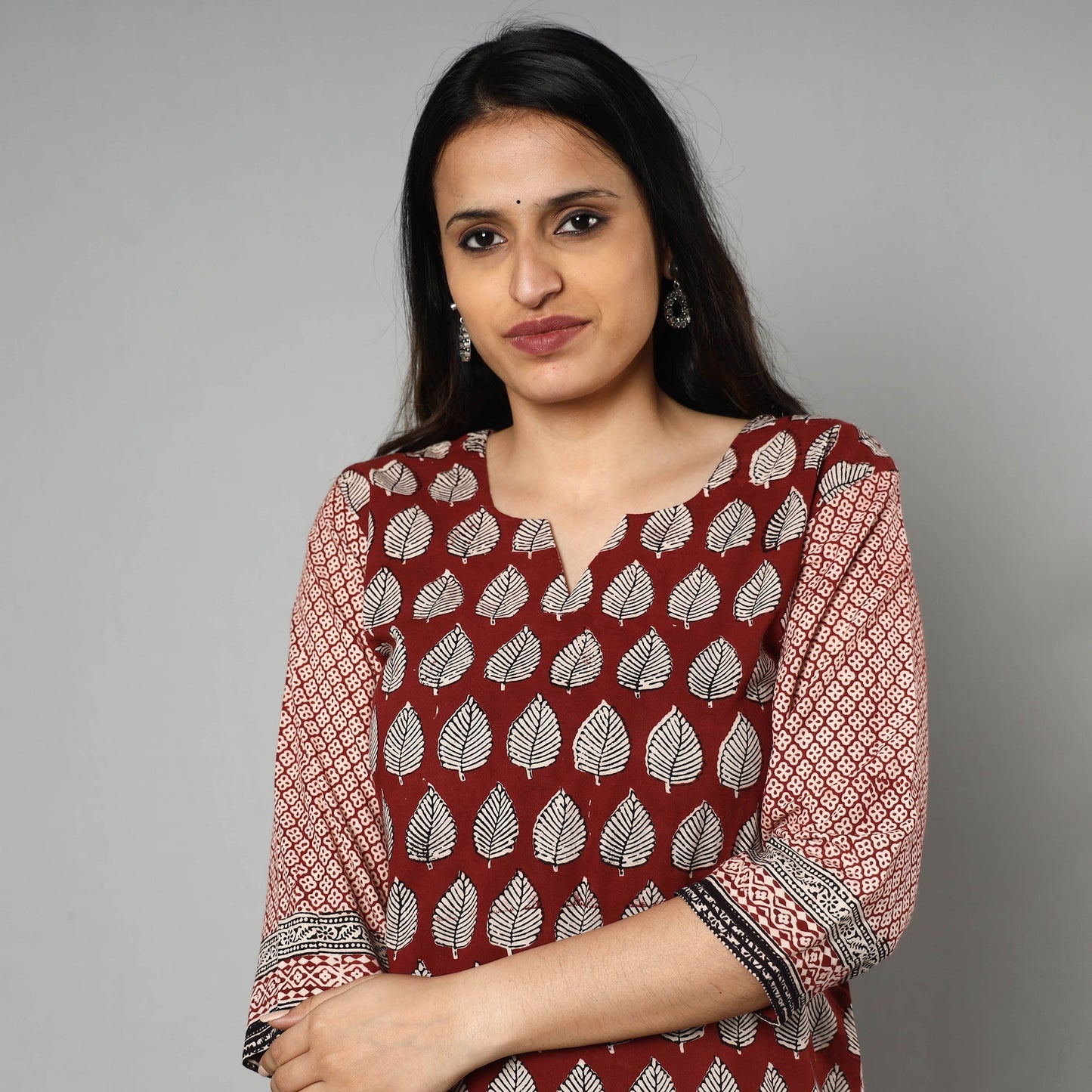 Bagh printed cotton long kurta - handcrafted