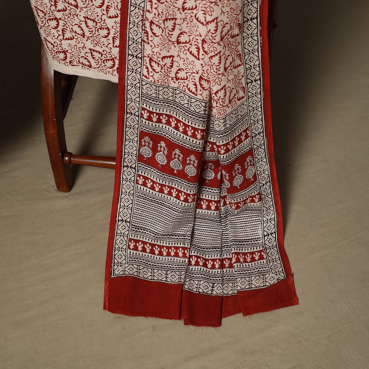 Bagh hand block print natural dyed cotton 3pc unstitched