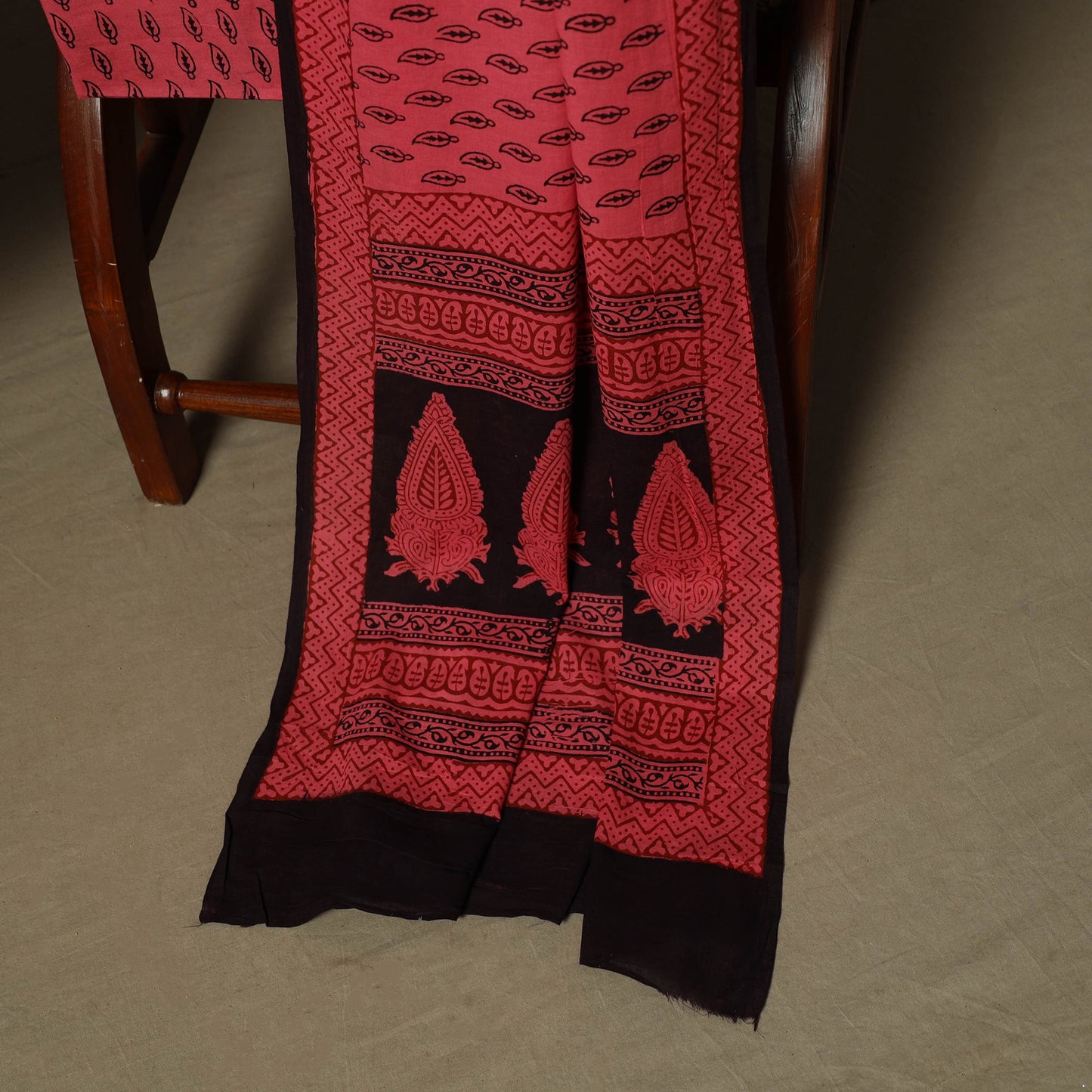 Bagh hand block print natural dyed cotton 3pc unstitched