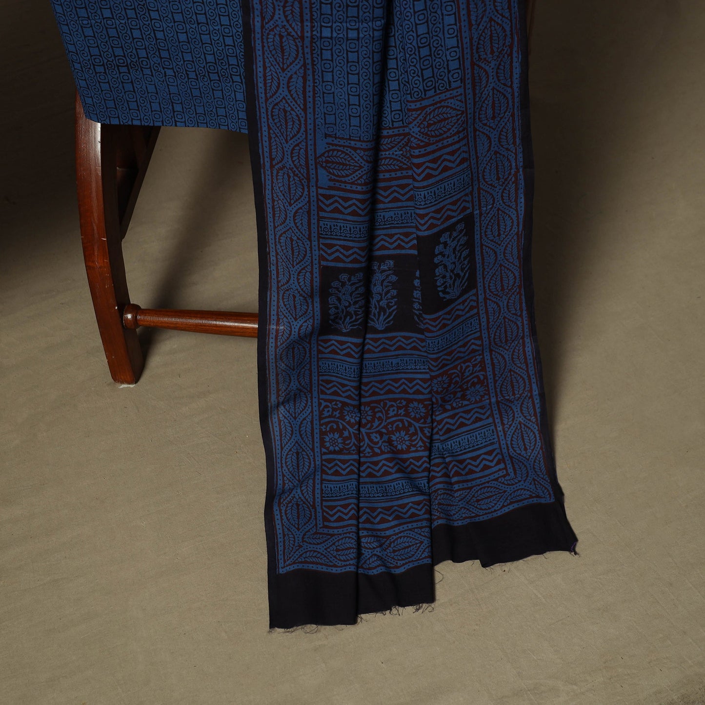 Bagh hand block print natural dyed cotton 3pc unstitched