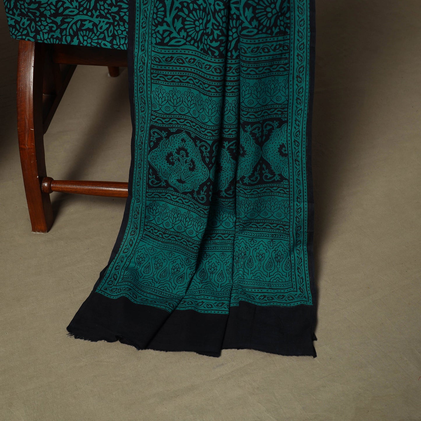 Bagh hand block print natural dyed cotton 3pc unstitched