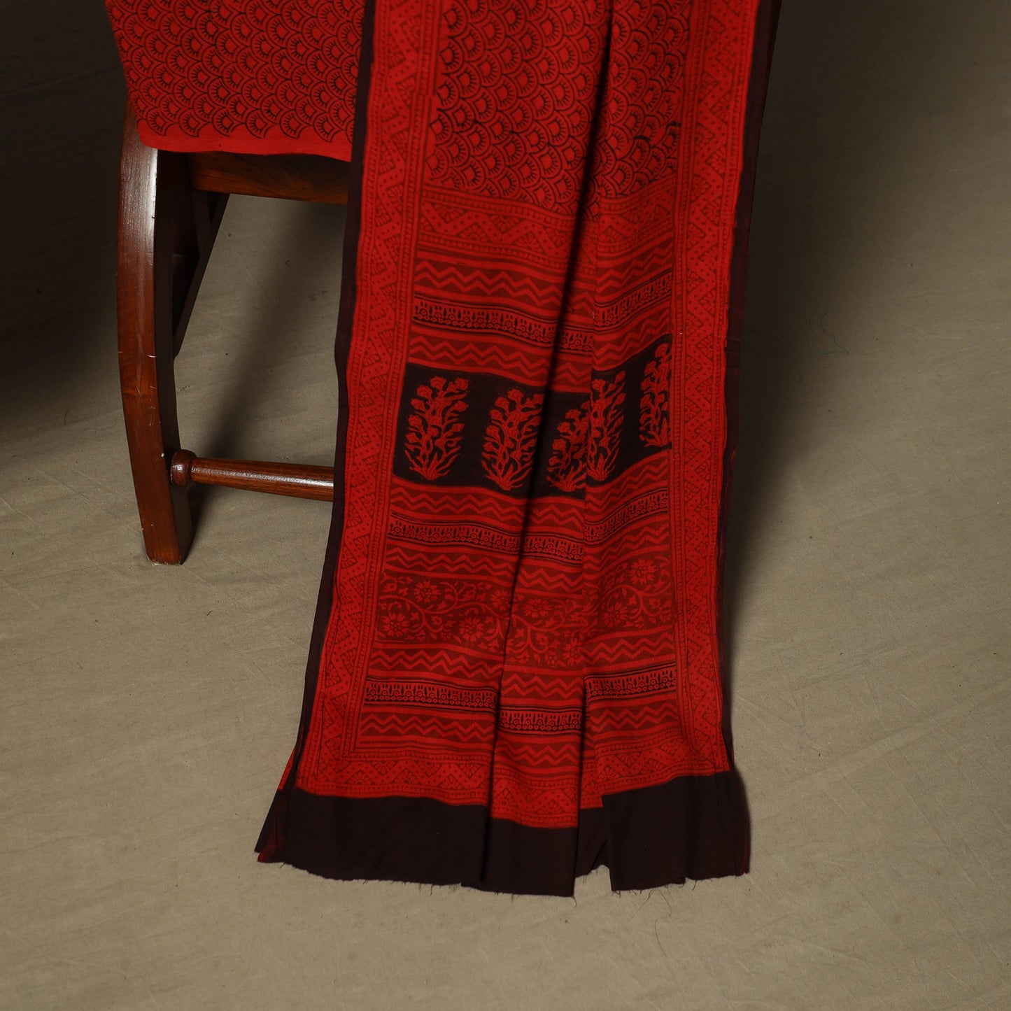 Bagh hand block print natural dyed cotton 3pc unstitched