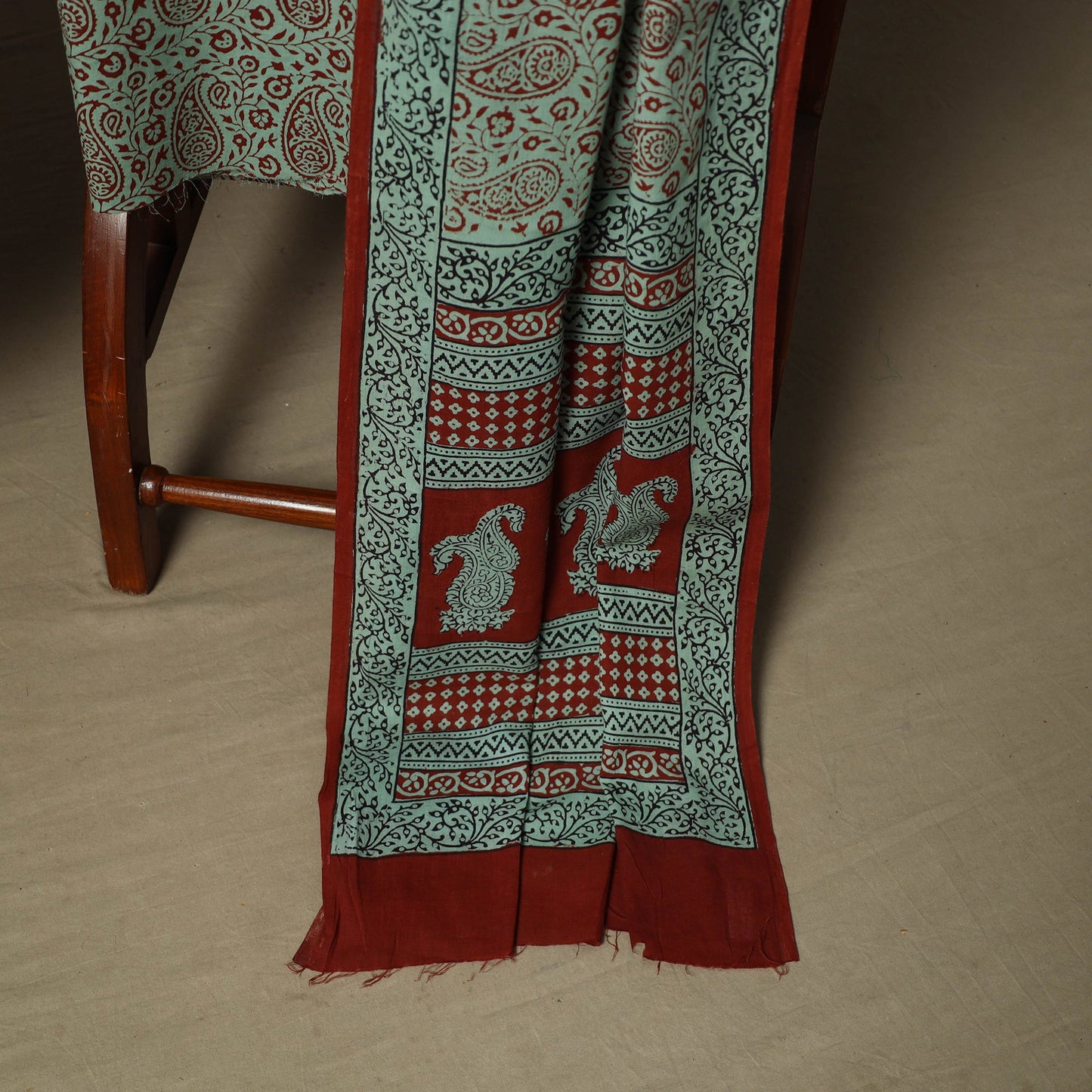Bagh hand block print natural dyed cotton 3pc unstitched