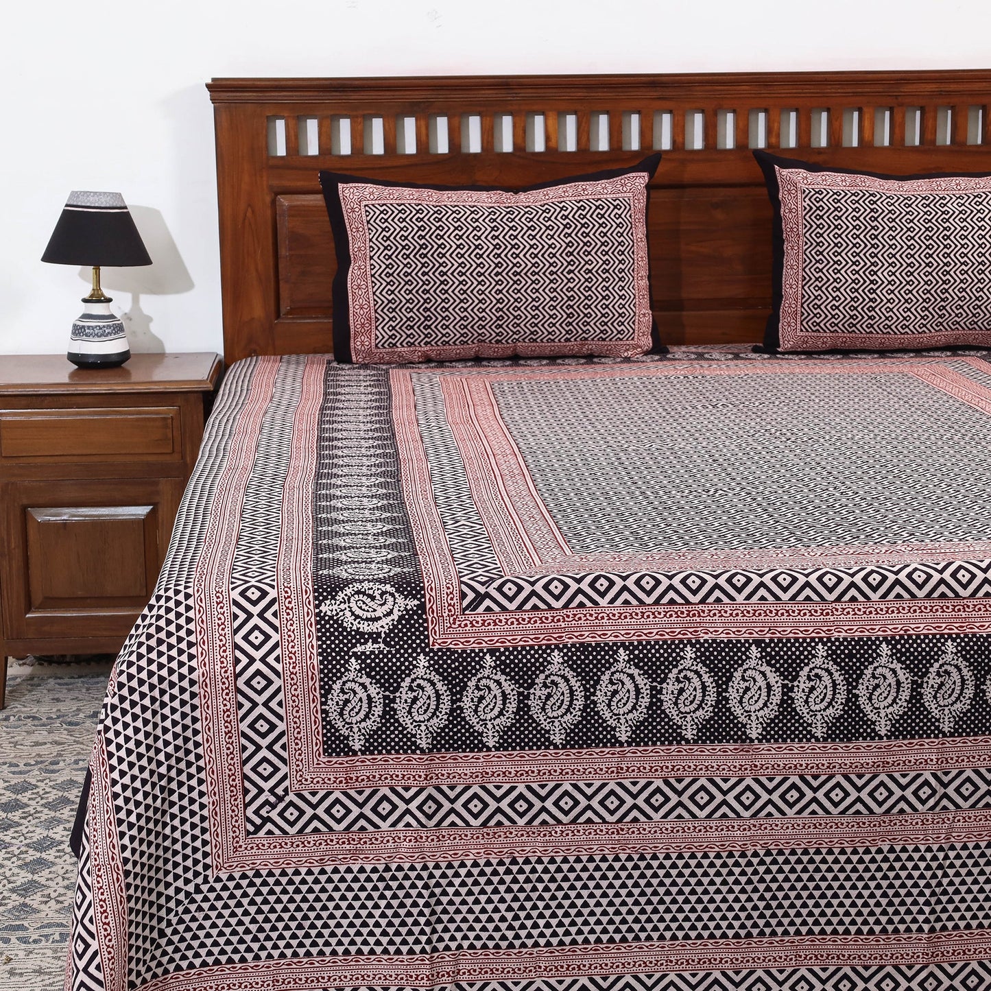 Bagh Block Printed Cotton Bedcover