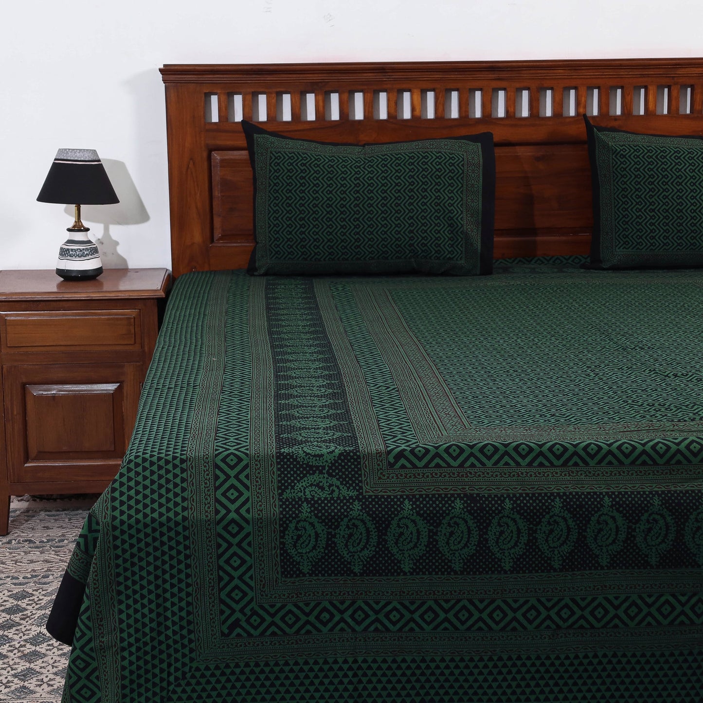 Bagh Block Printed Cotton Bedcover