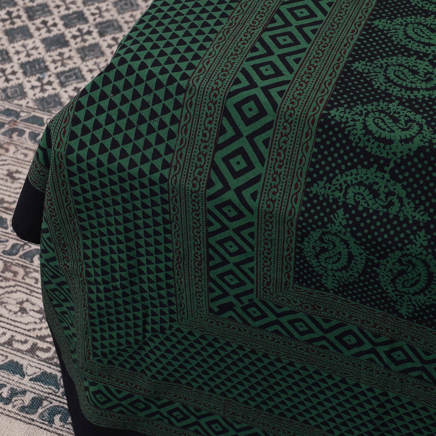 Bagh Block Printed Cotton Bedcover