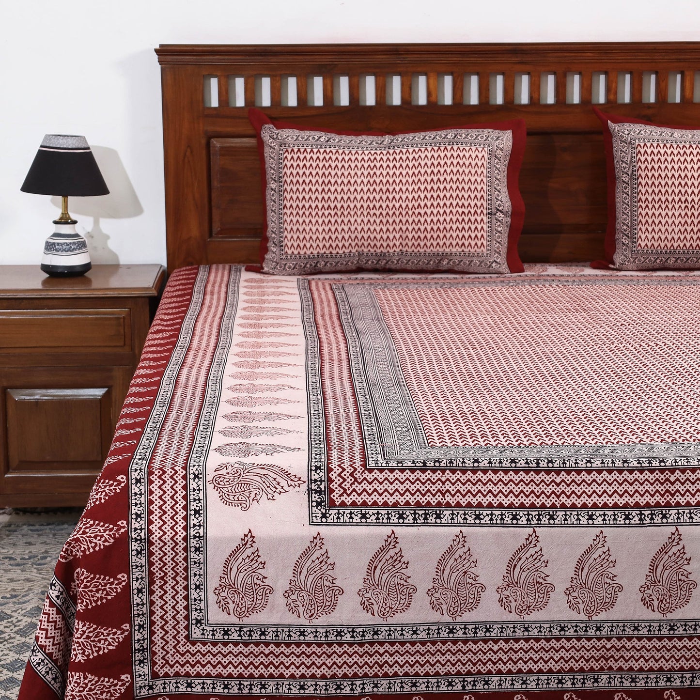 Bagh Block Printed Cotton Bedcover