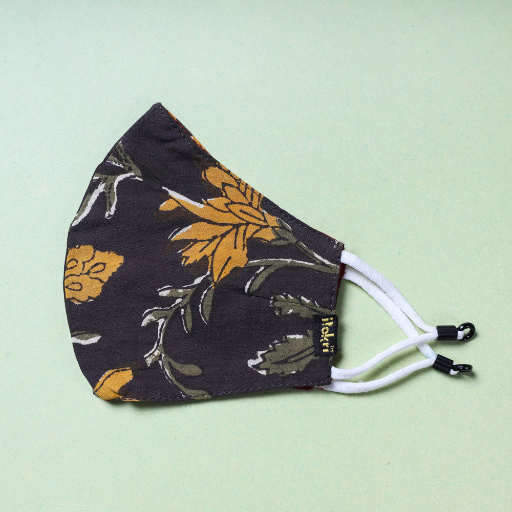 Bagru Block Printed Cotton 3 Layer Snug Fit Face Cover