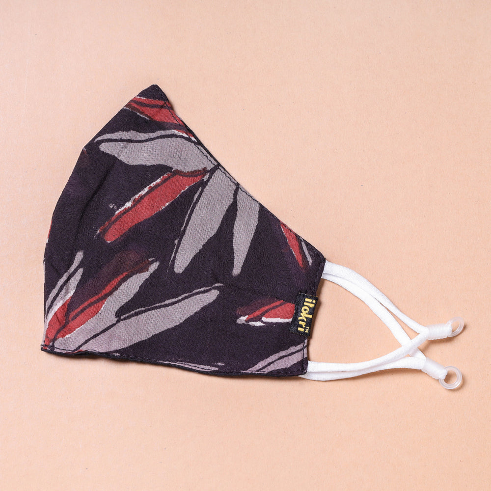 Bagru Block Printed Cotton 3 Layer Snug Fit Face Cover