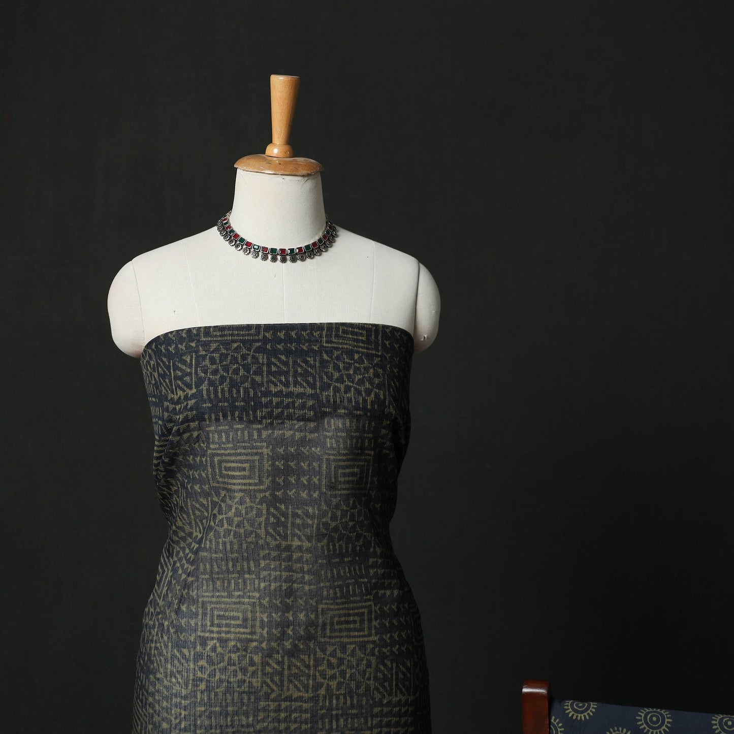 Bagru hand block print kota doria cotton natural dyed 3pc