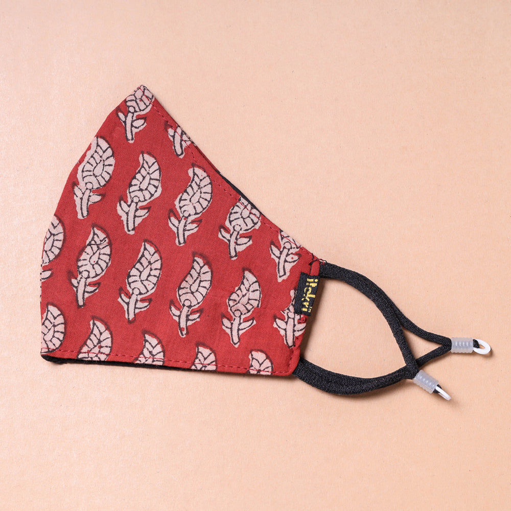 Bagru Block Printed Cotton 3 Layer Snug Fit Face Cover