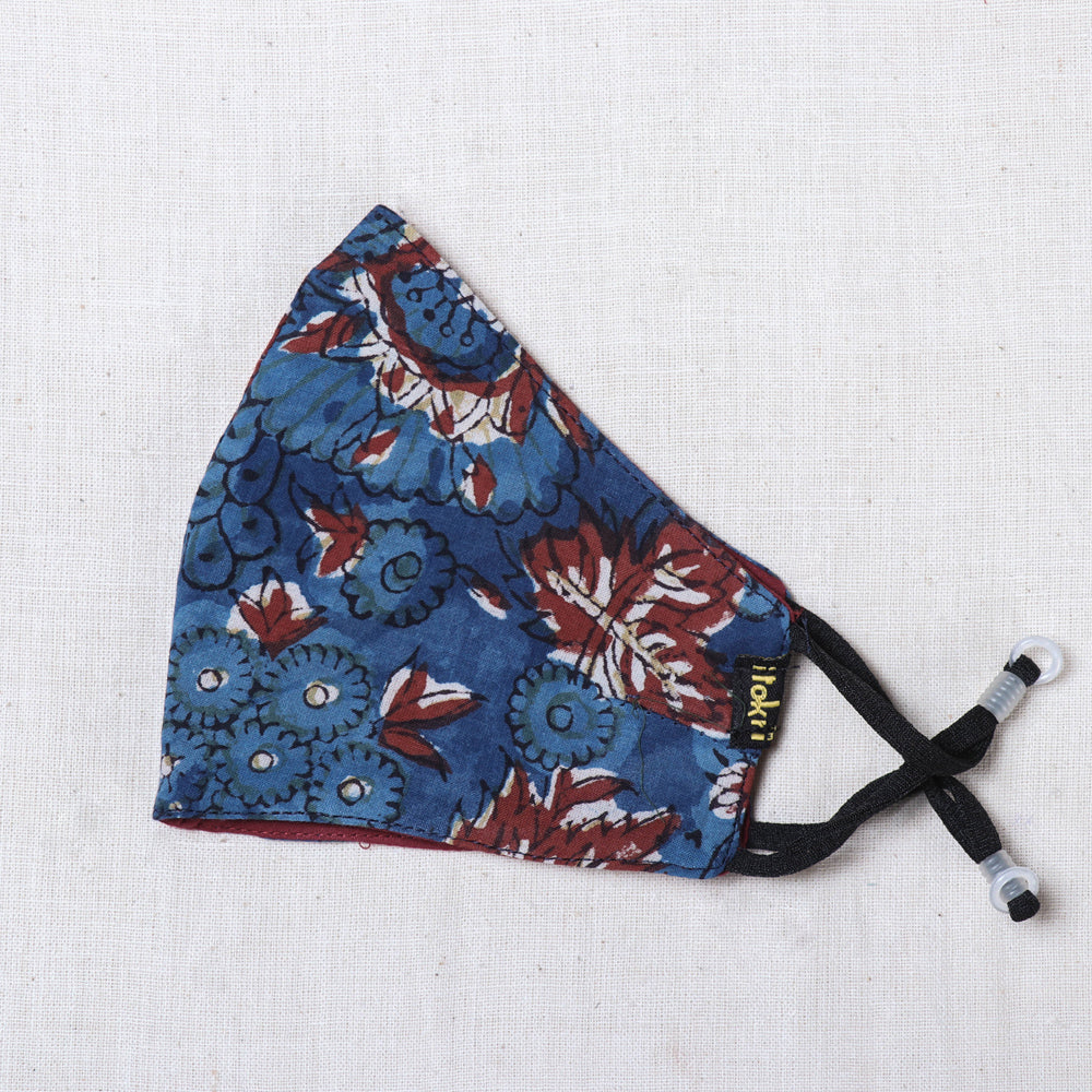 Bagru Block Printed Cotton 3 Layer Snug Fit Face Cover