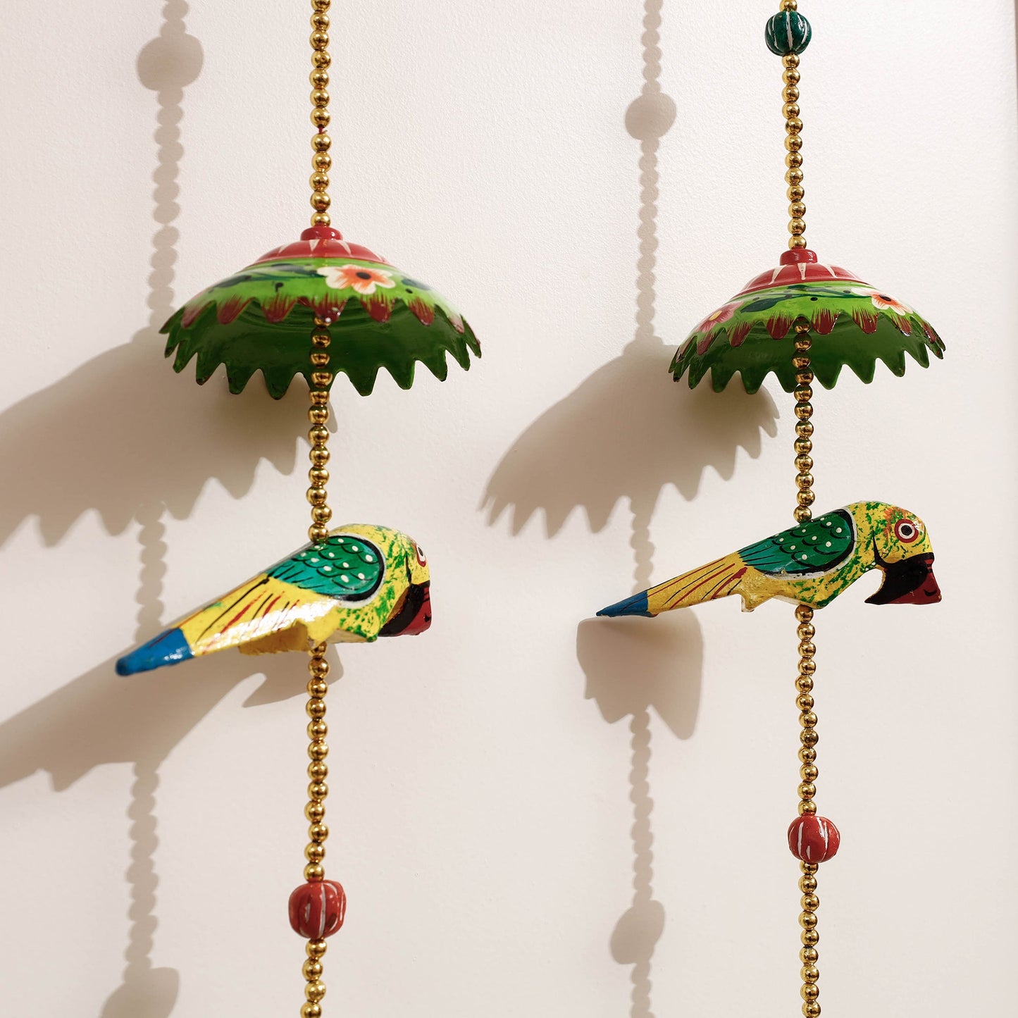 Banaras Handpainted Wooden & Beadwork Decorative Hangings (Set of 2)