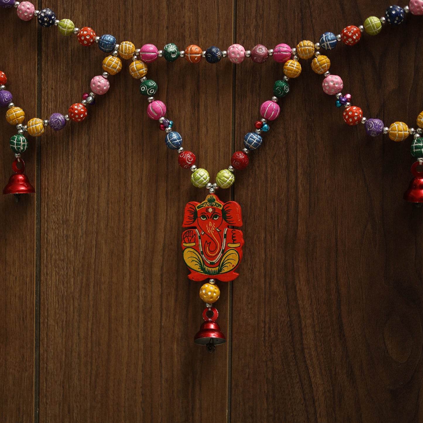 Banaras handpainted wooden & terracotta toran 05