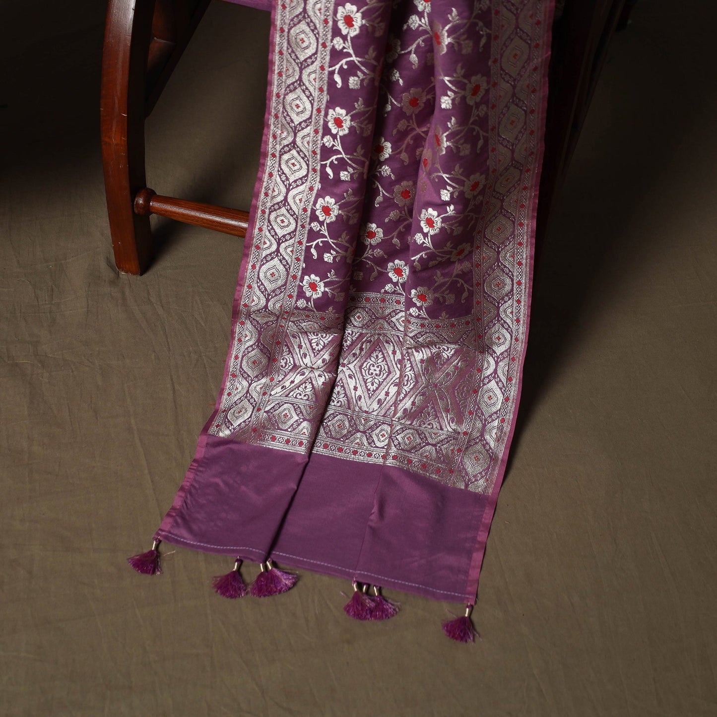 Banarasi weaving chiniya silk 3pc unstitched dress material