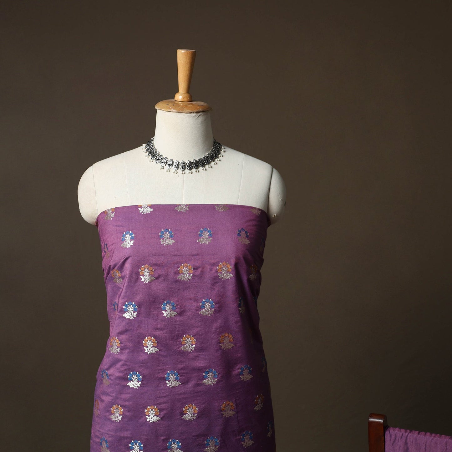 Banarasi weaving chiniya silk 3pc unstitched dress material