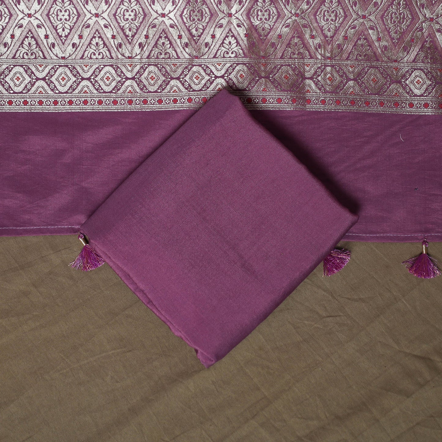 Banarasi weaving chiniya silk 3pc unstitched dress material