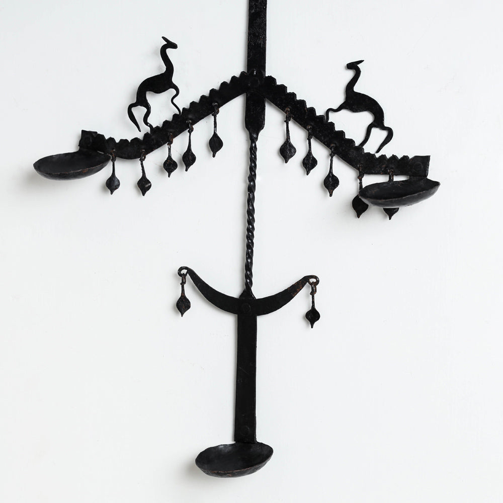 Deer - Bastar Tribal Wrought Iron Diya / Candle Stand Online in India