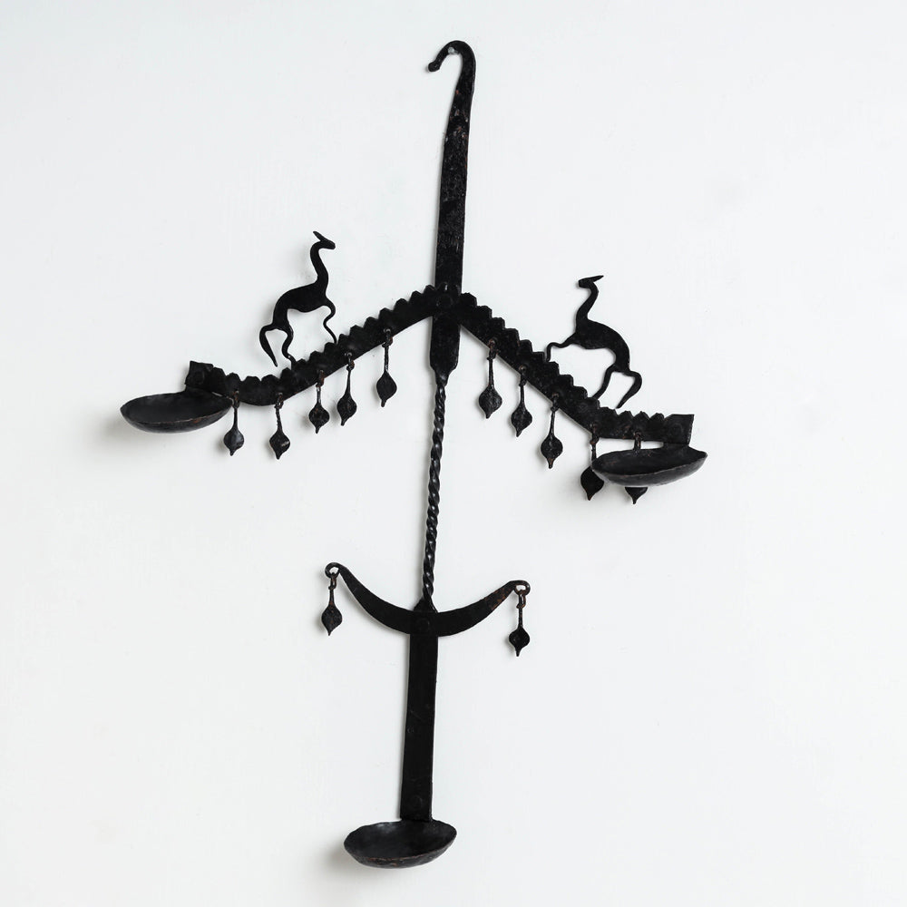 Deer - Bastar Tribal Wrought Iron Diya / Candle Stand Online in India