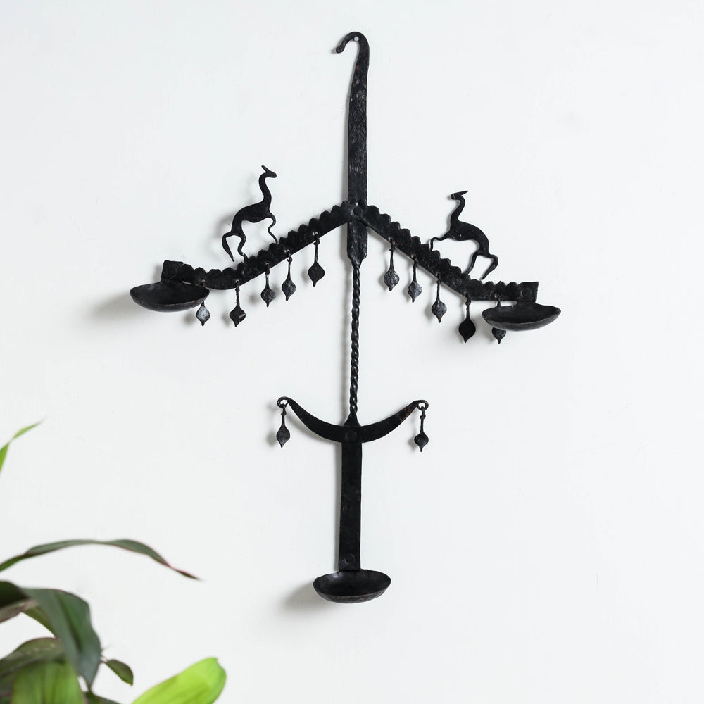 Deer - Bastar Tribal Wrought Iron Diya / Candle Stand Online in India