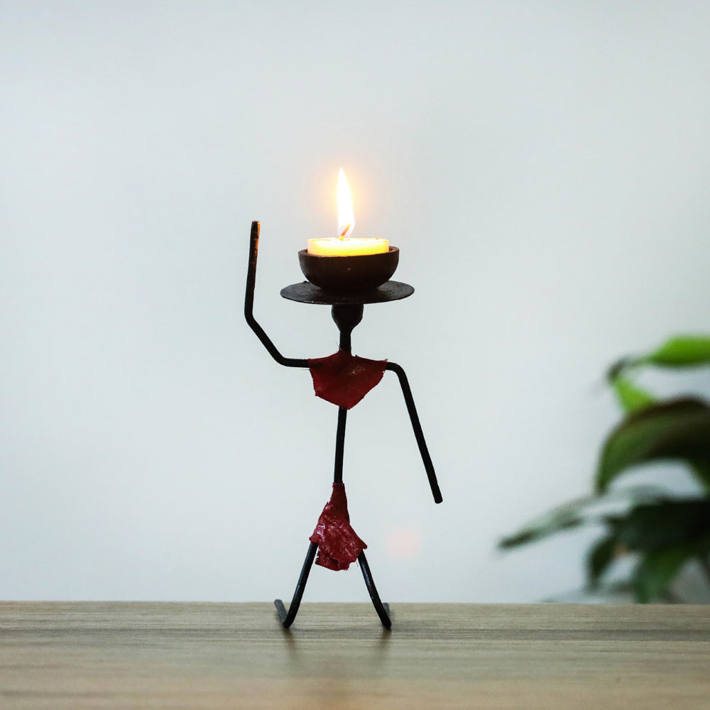 Bastar Tribal Wrought Iron Candle Stand Online in India
