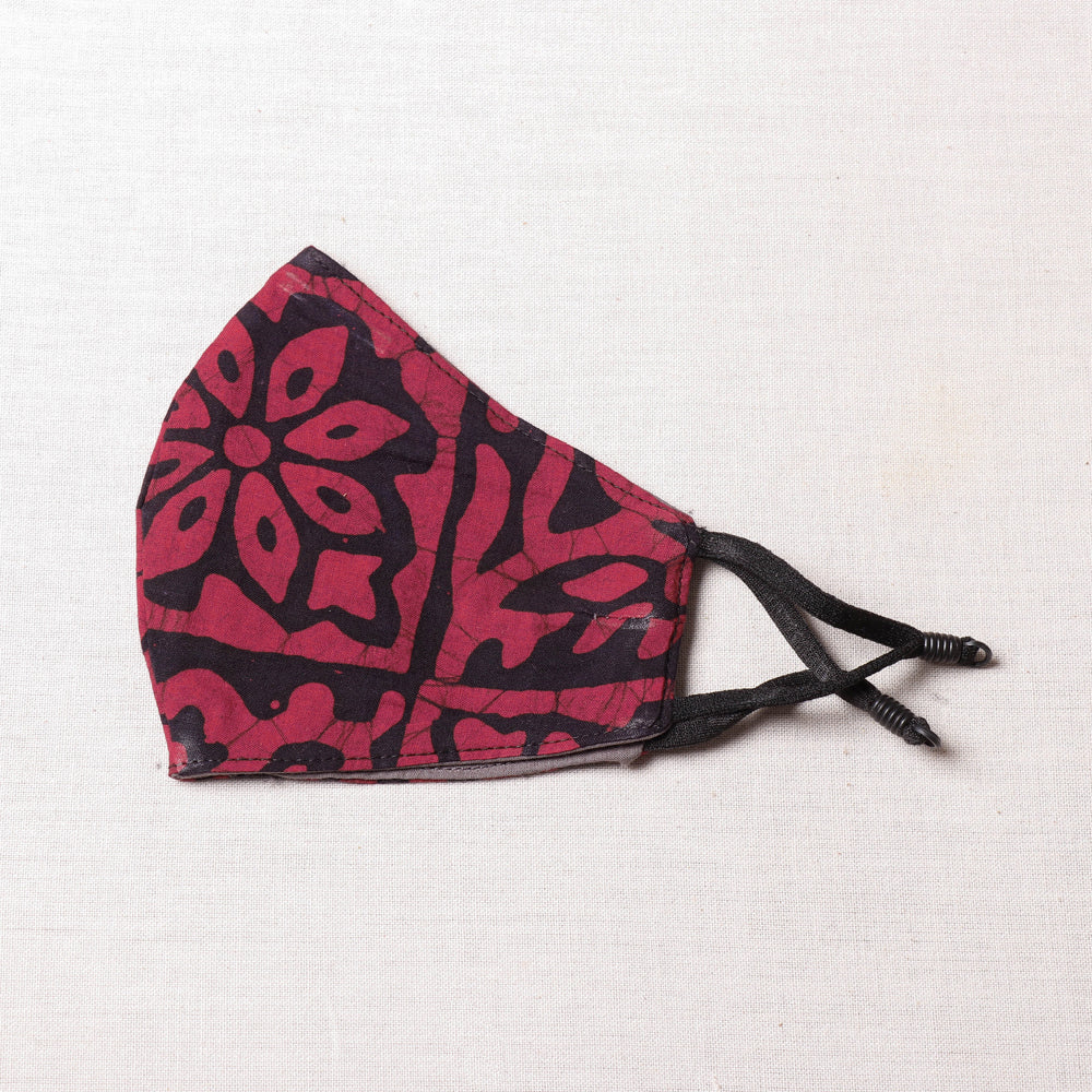 Herb Pocket Batik Printed Cotton 3 Layer Snug Fit Face Cover