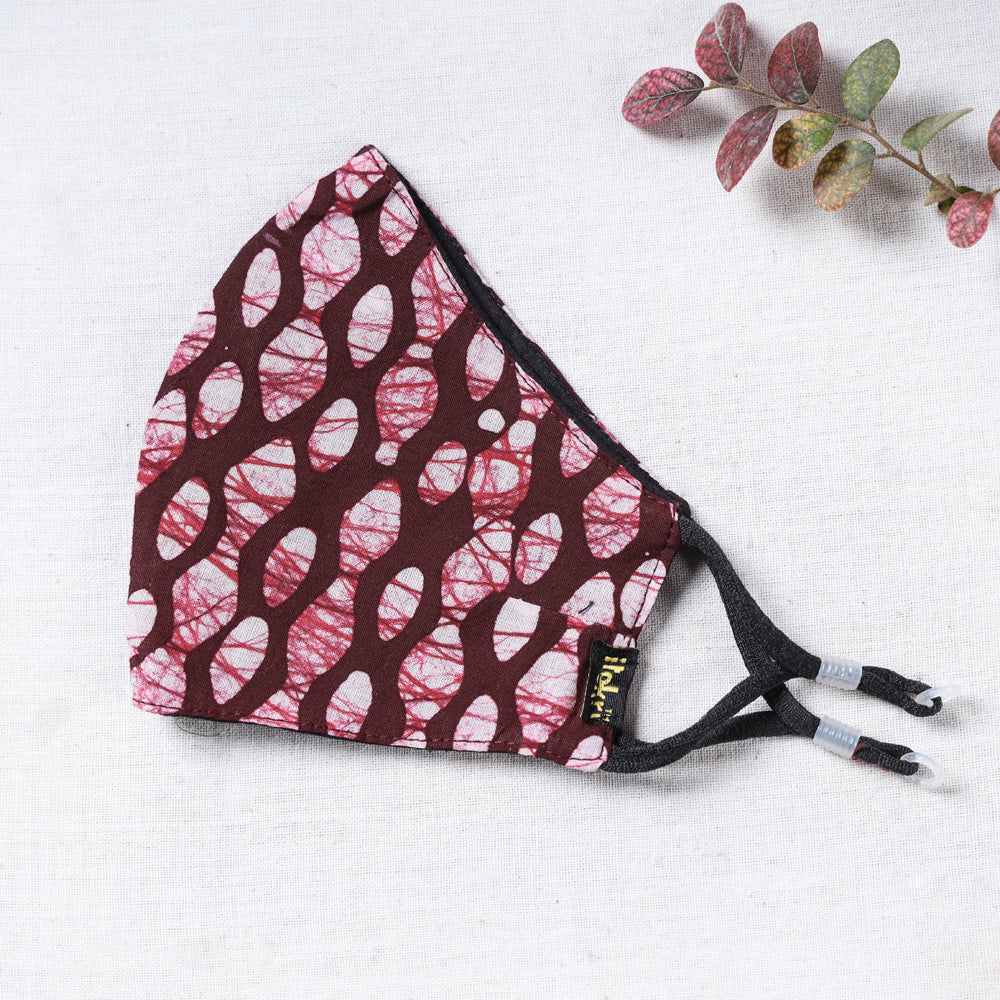 Batik Block Print Cotton 3 Layer Snug Fit Face Cover