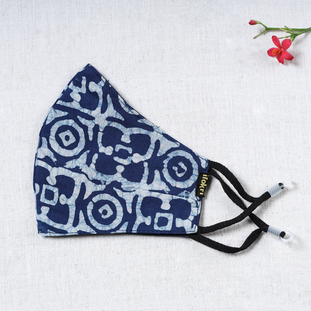 Batik Block Print Cotton Snug Fit Face Cover