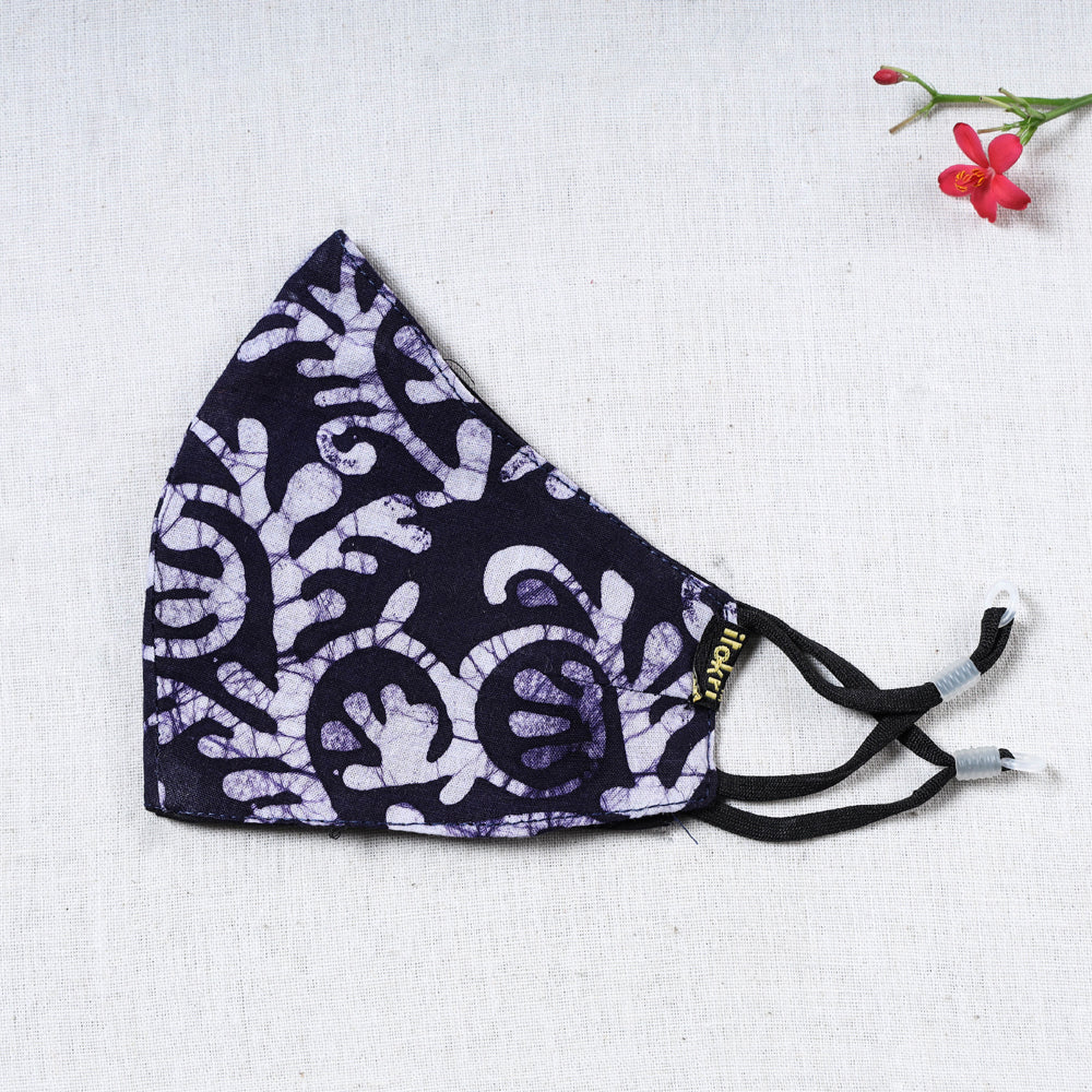 Batik Block Print Cotton Snug Fit Face Cover