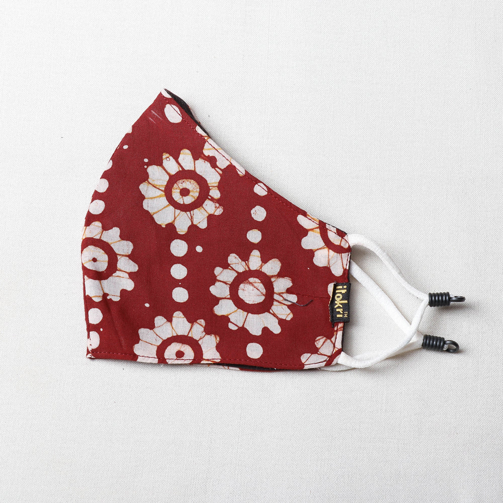 Batik Block Printed Cotton 3 Layer Snug Fit Face Cover