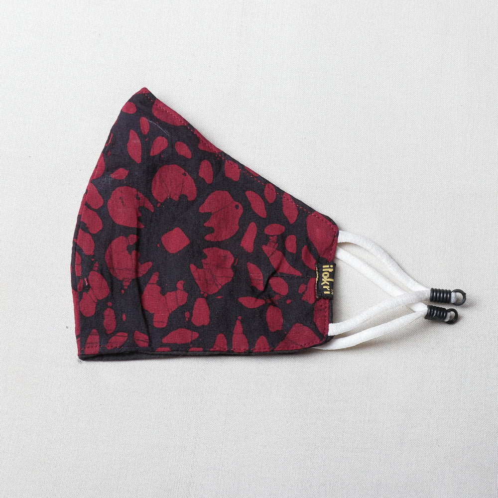 Batik Block Printed Cotton 3 Layer Snug Fit Face Cover