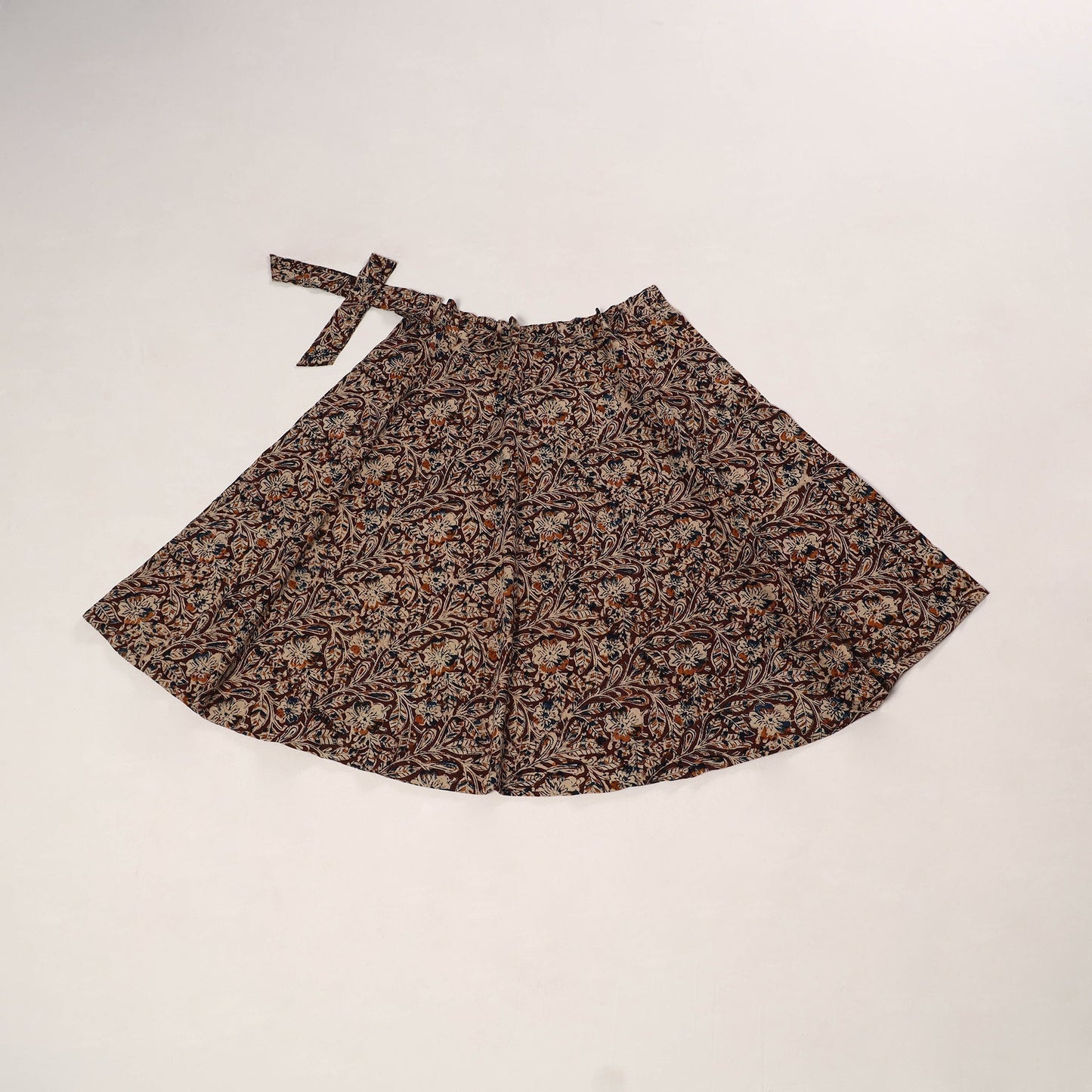 Maroon - kalamkari cotton wrap around skirt 57 - handcrafted