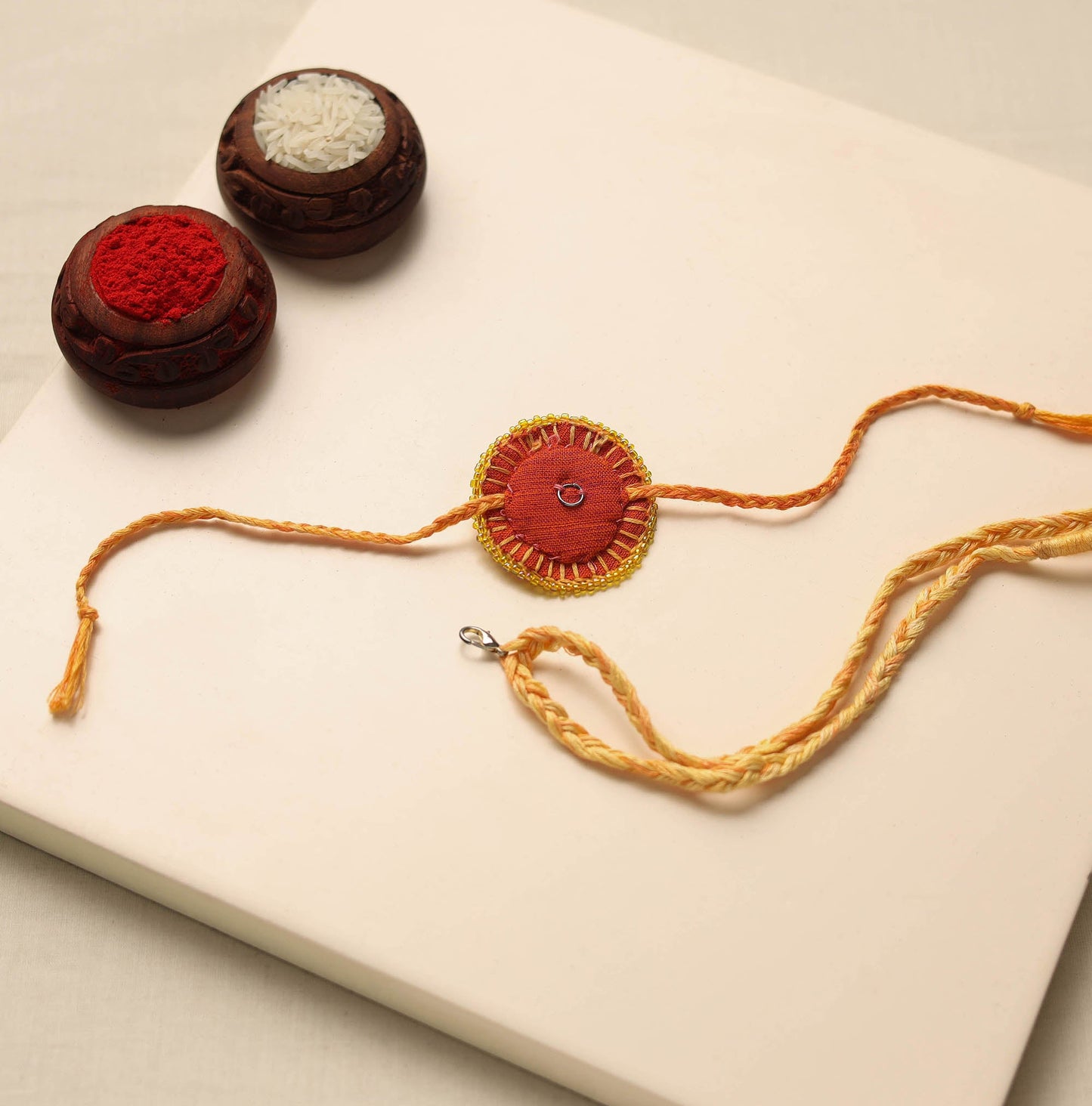 Beads & Thread Embroidered Reusable Rakhi