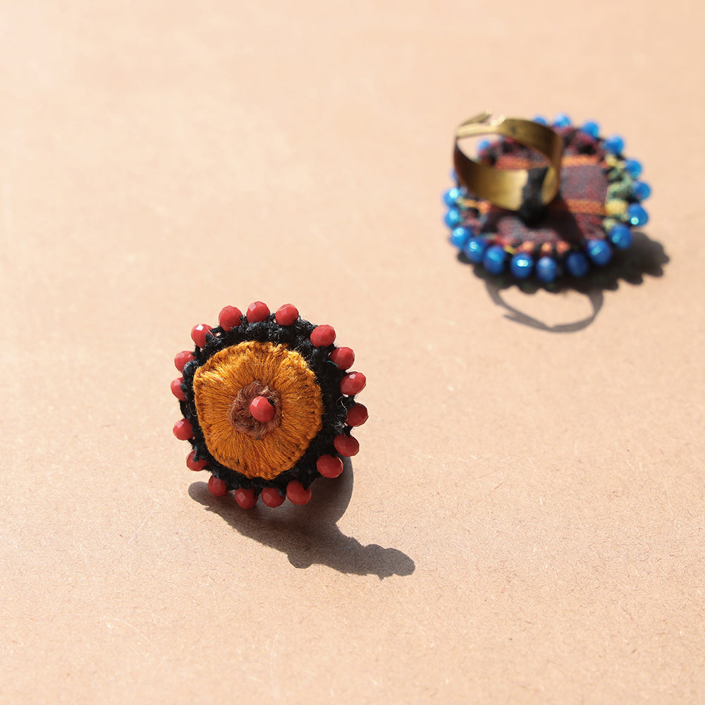 Embroidered Handmade Ring by Rangila Dhaga