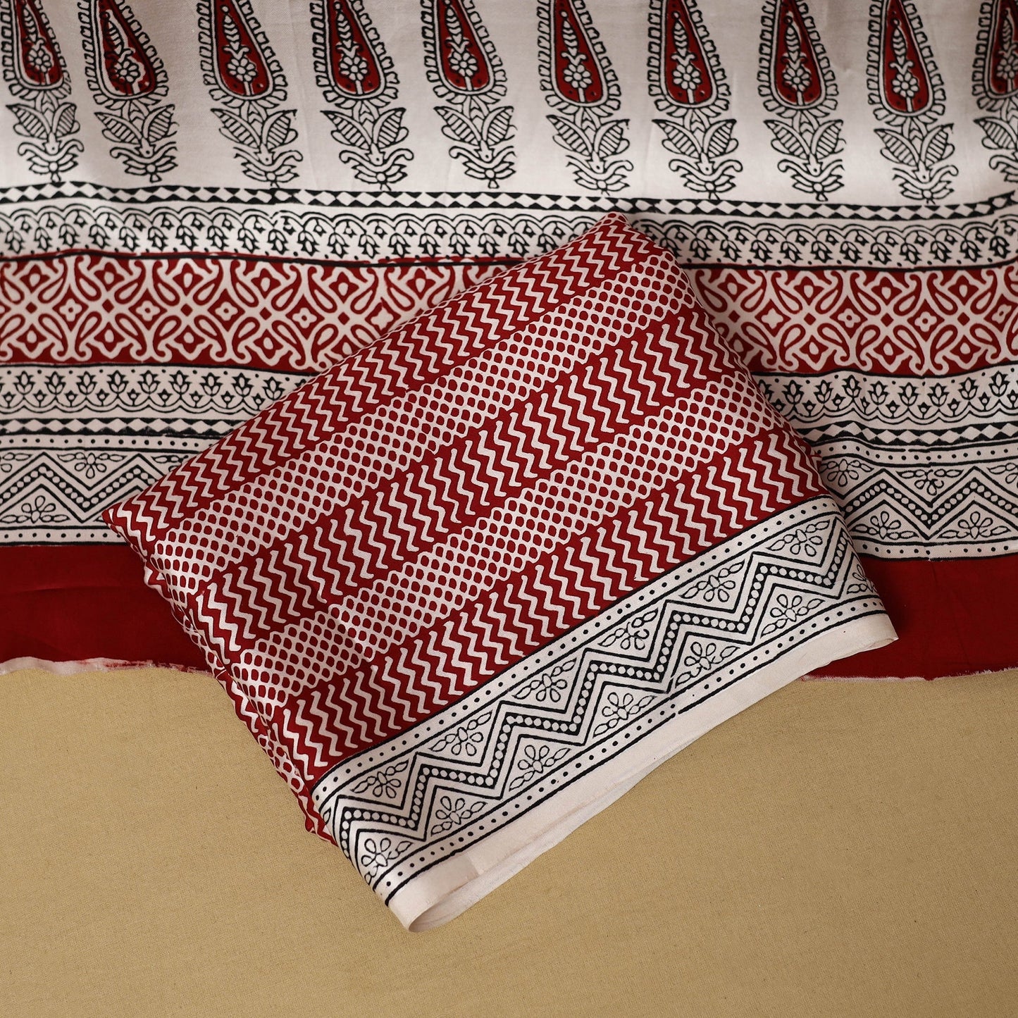 Beige - 3pc modal silk unstitched bagh dress material 26