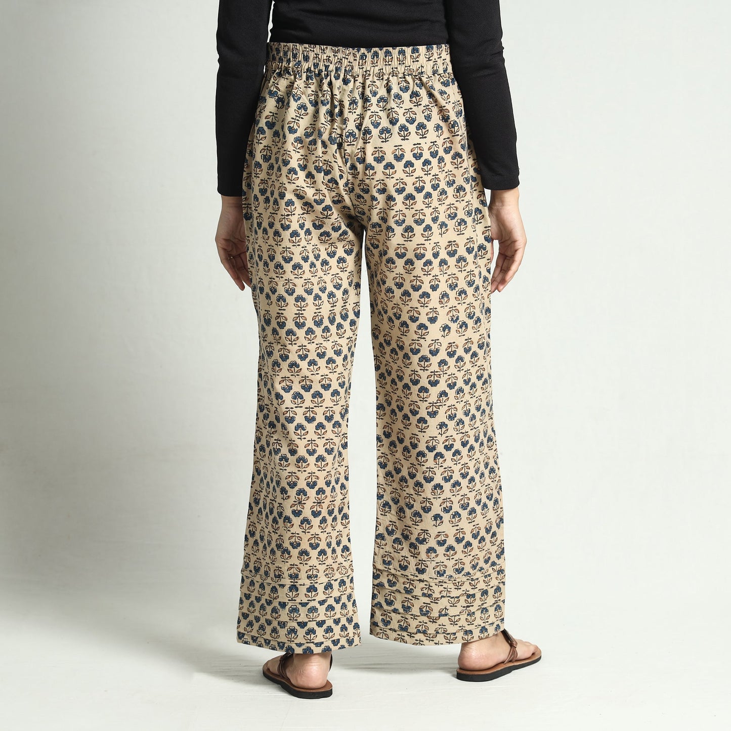 Buy Ajrakh Block Printed Cotton Elasticated Palazzo Online at iTokri.com