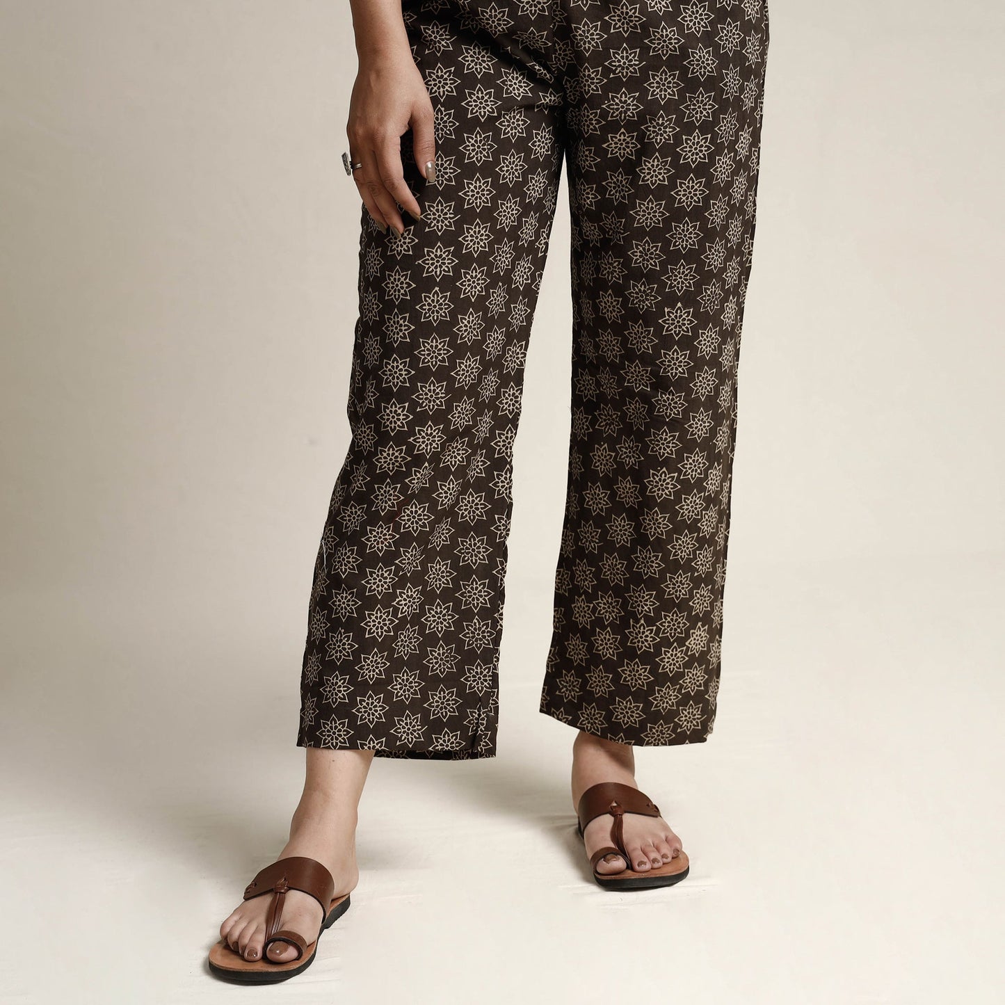 Buy Ajrakh Block Printed Cotton Kurta with Palazzo & Dupatta Set Online at iTokri.com
