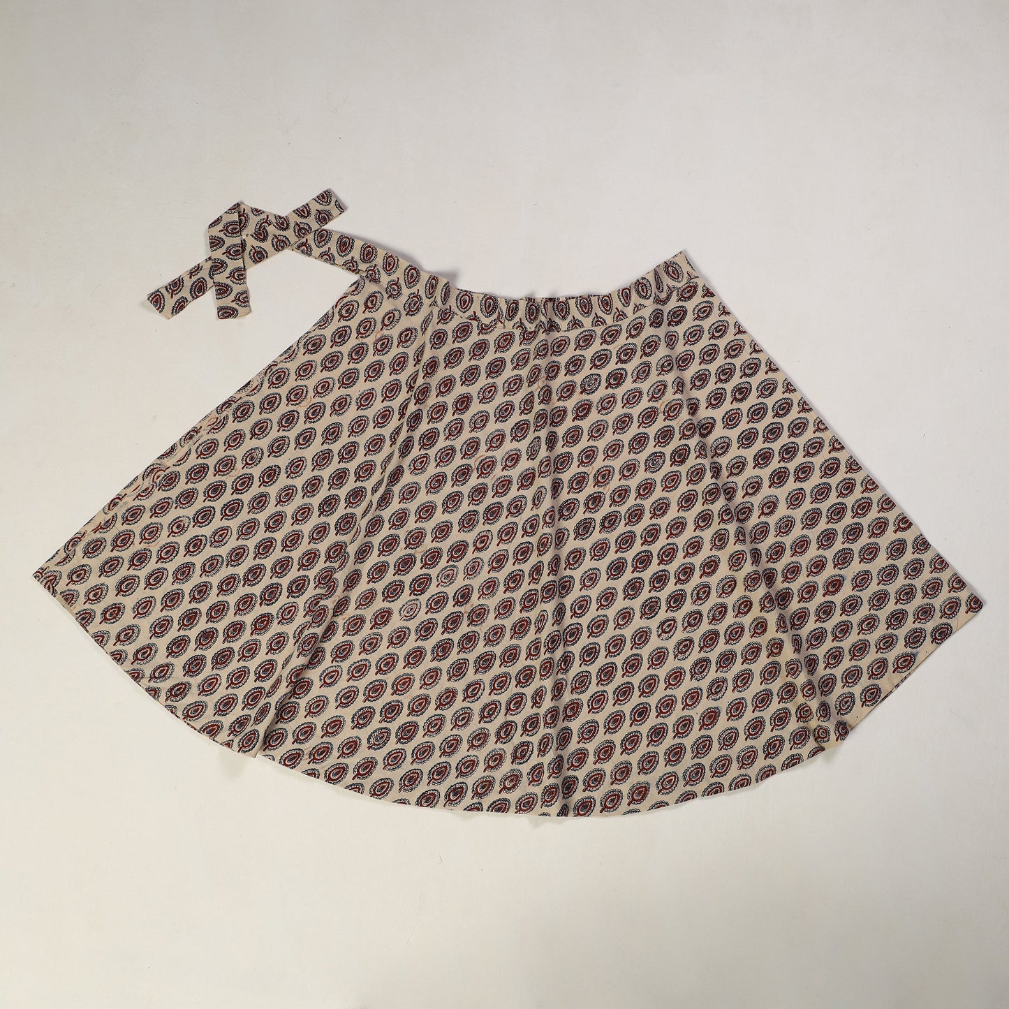 2024/376-1 21 Ajrakh Block Printed Cotton Wrap Around Skirt 21 by NOORI BAZAR