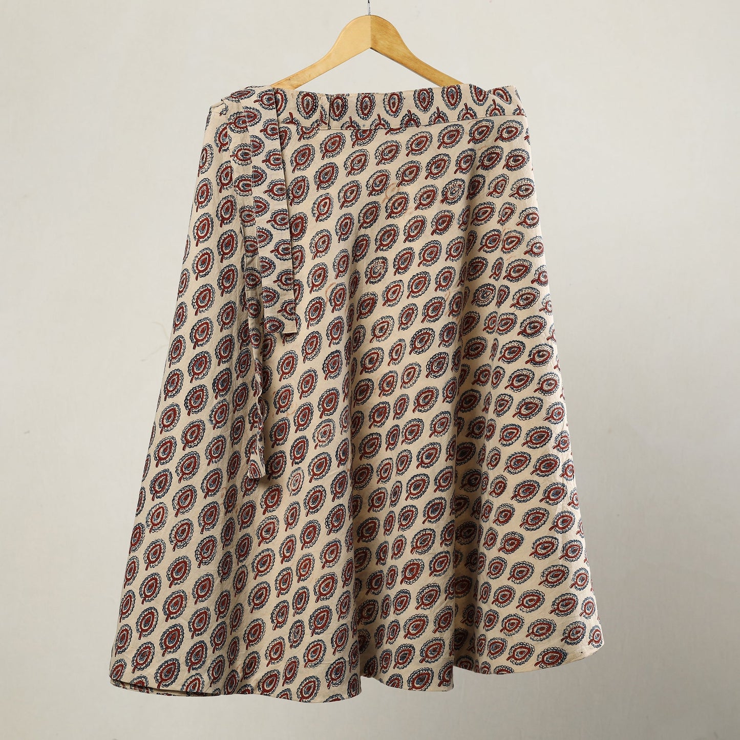 2024/376-1 21 Ajrakh Block Printed Cotton Wrap Around Skirt 21 by NOORI BAZAR
