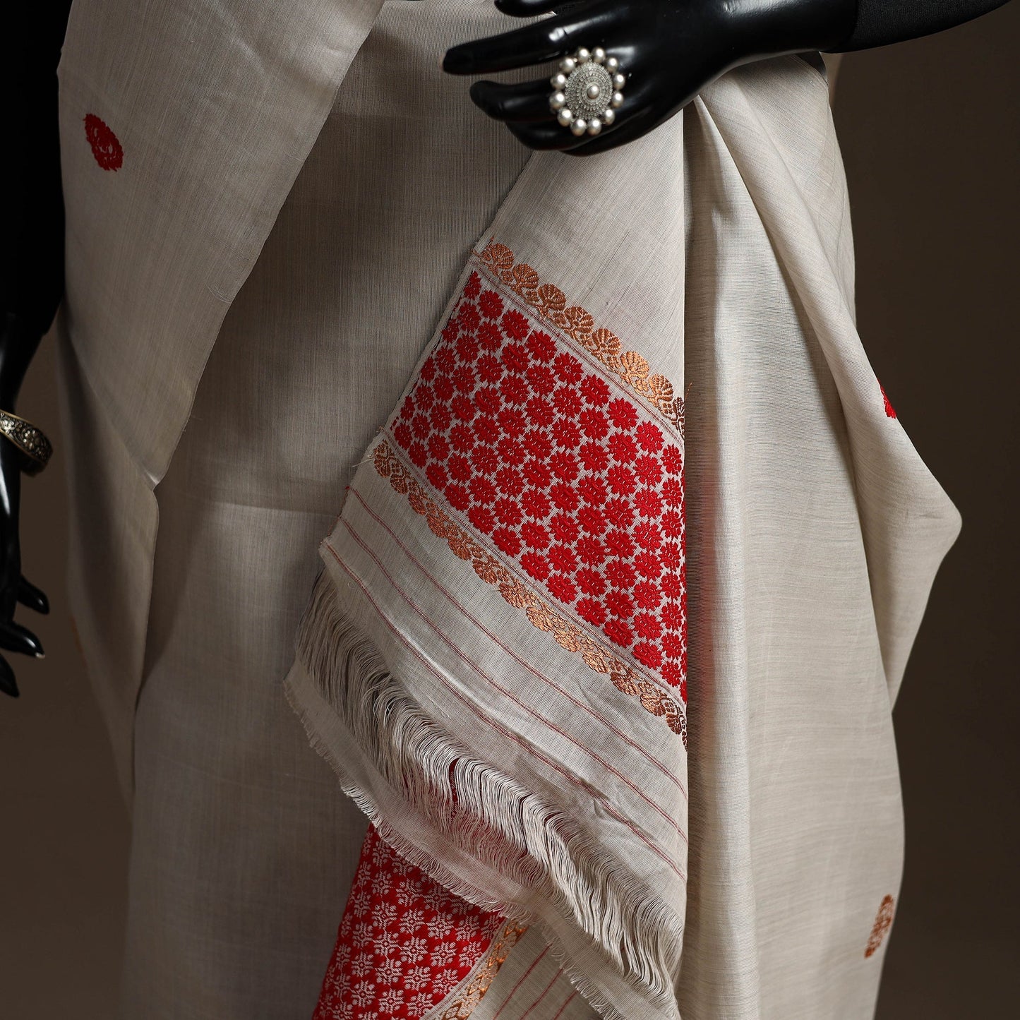 Assam handloom silk cotton mekhela chador with blouse piece