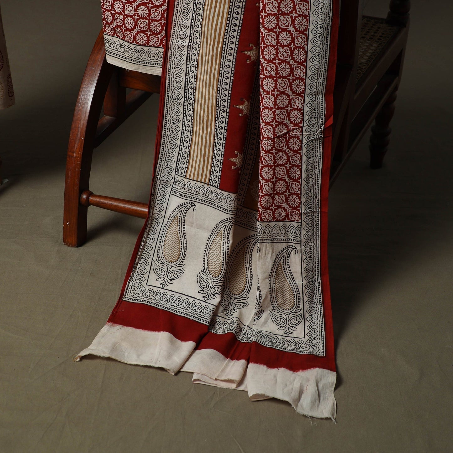 Bagh hand block print natural dyed cotton 3pc unstitched