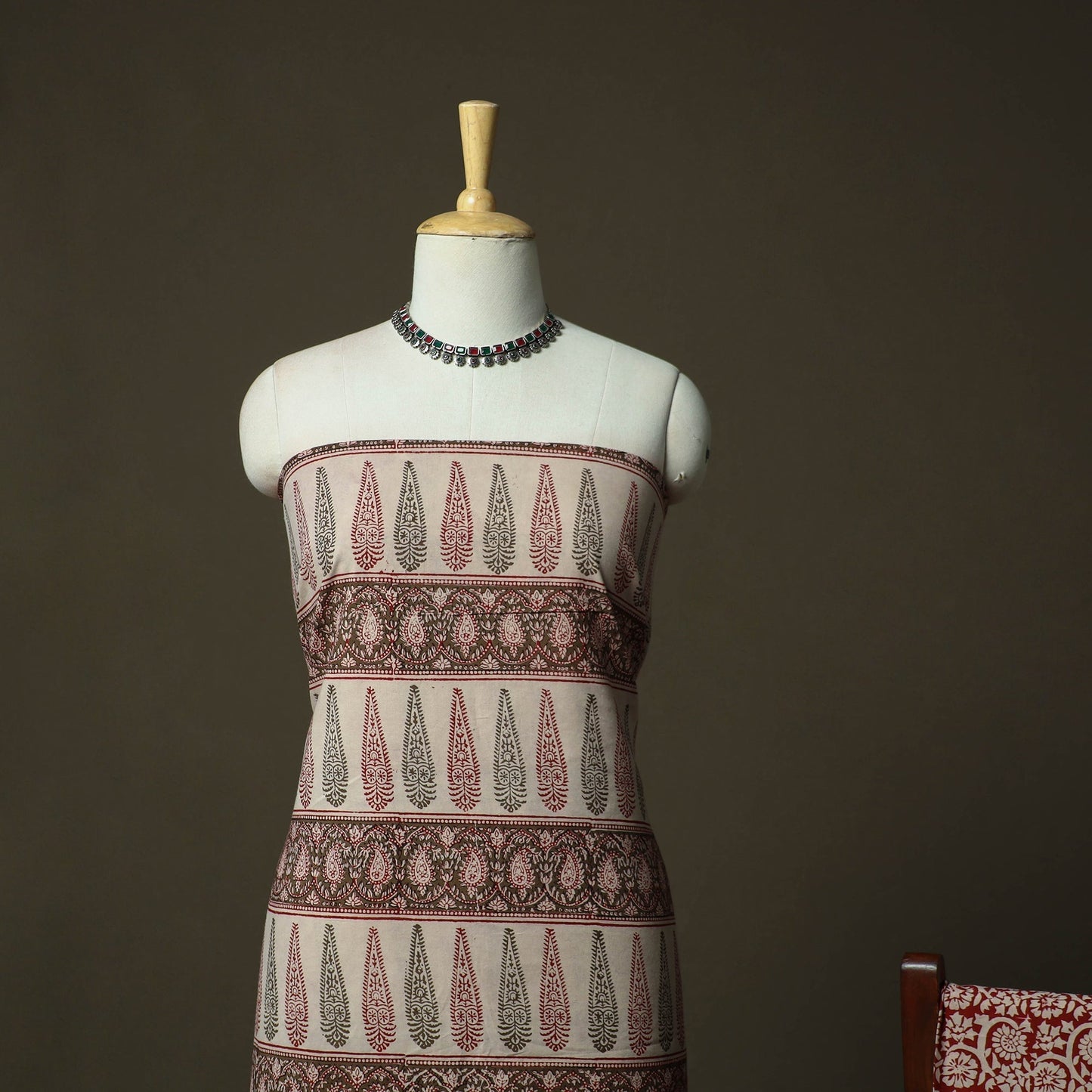 Bagh hand block print natural dyed cotton 3pc unstitched