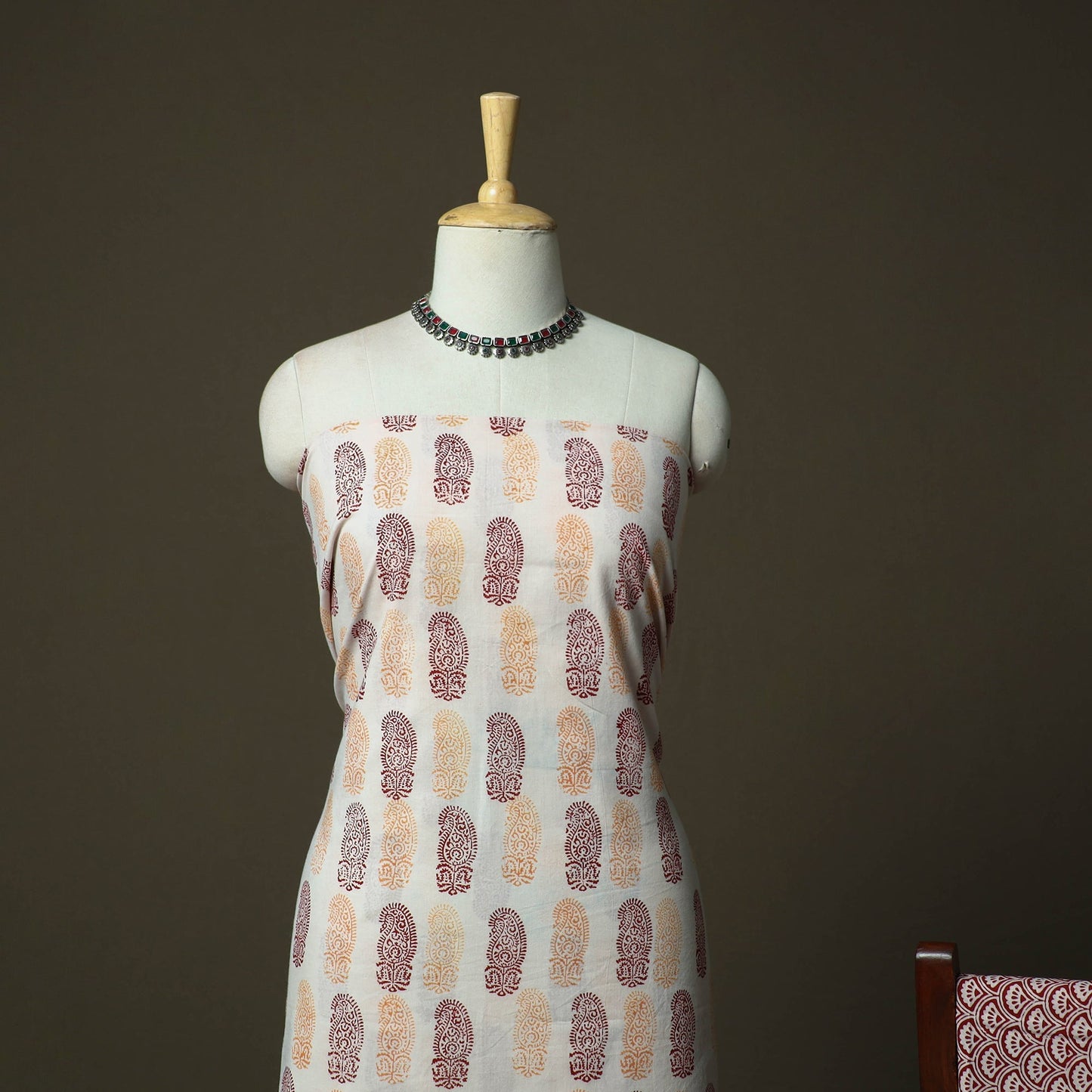 Bagh hand block print natural dyed cotton 3pc unstitched