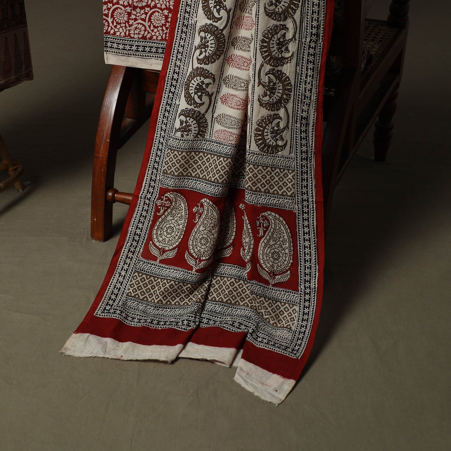 Bagh hand block print natural dyed cotton 3pc unstitched