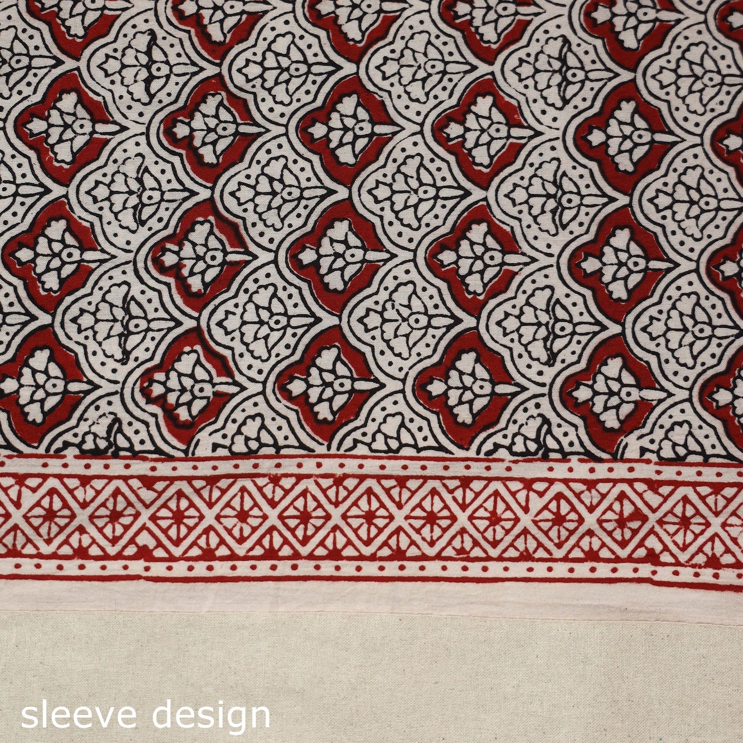 Beige - bagh patchwork cotton unstitched kurta material