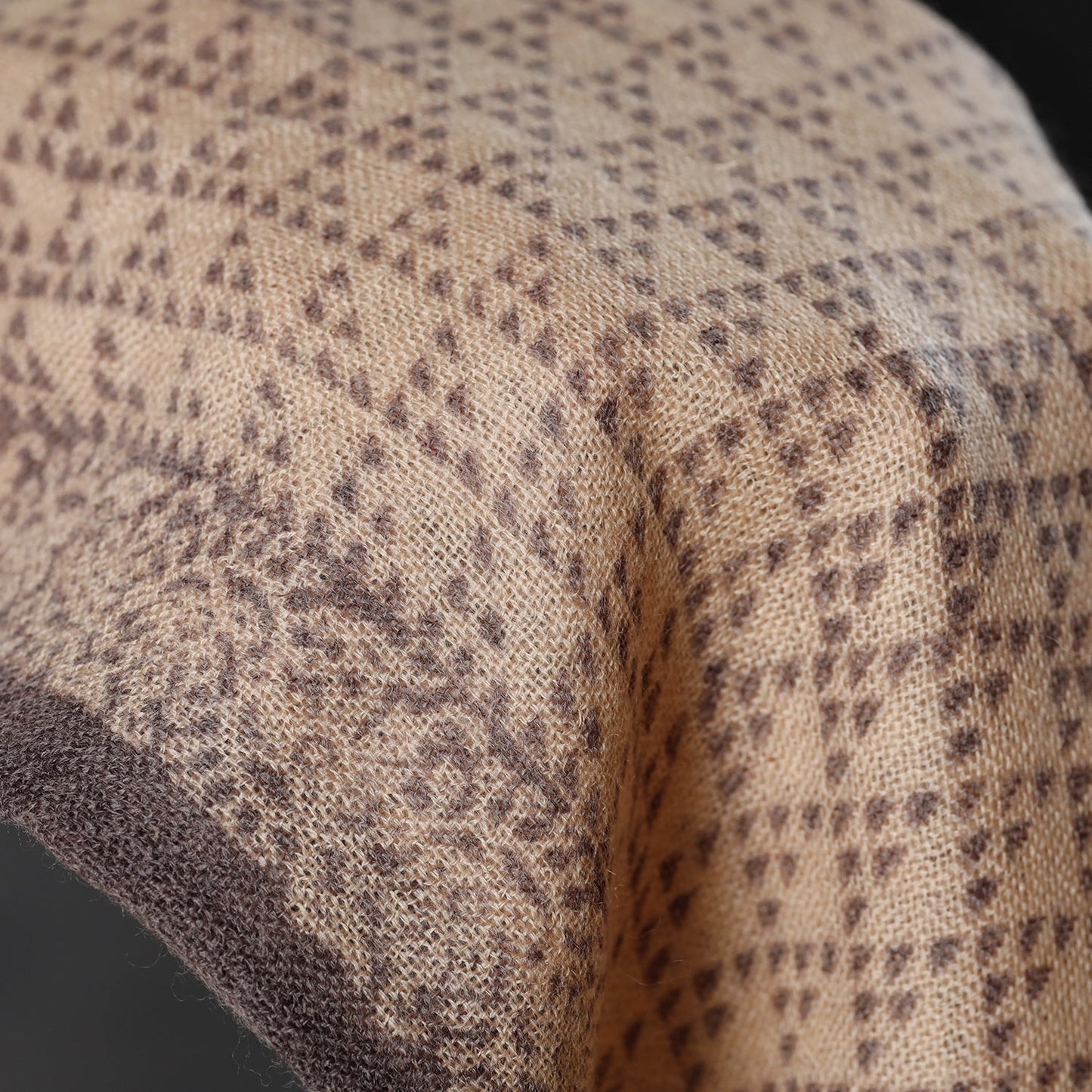 Bagh Block Printed Natural Dyed Woolen Muffler (61 in)