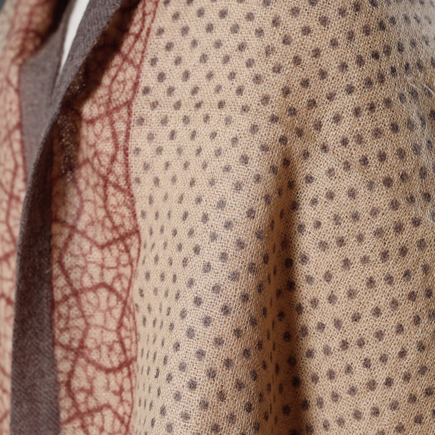 Bagh Block Printed Natural Dyed Woolen Muffler (61 in)