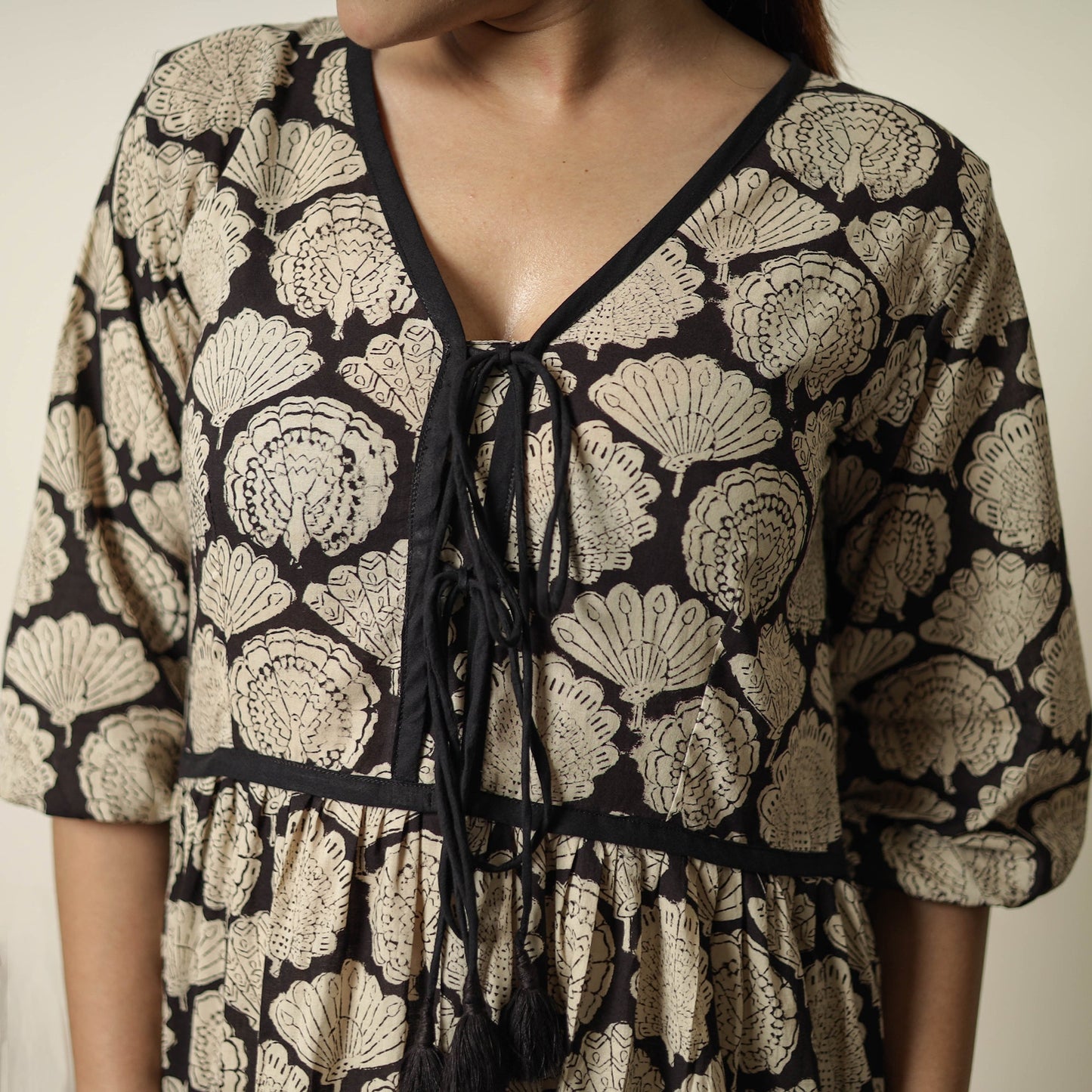 Buy Bagru Block Printed Cotton Flared Dress 16 Online at iTokri.com